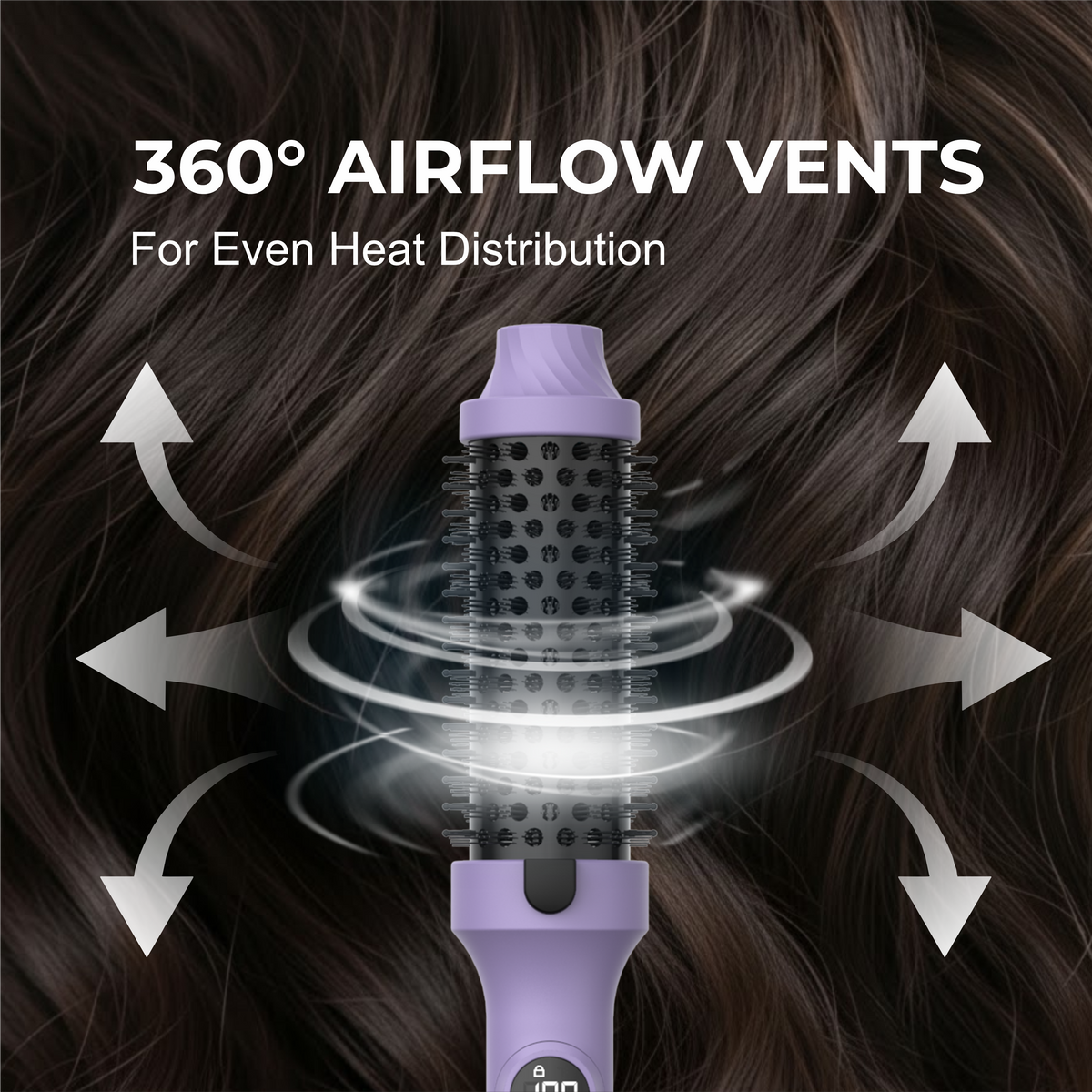 Tash Hair 3-in-1 Heated Round Brush- All In One Tool (Va-Va-Volume)