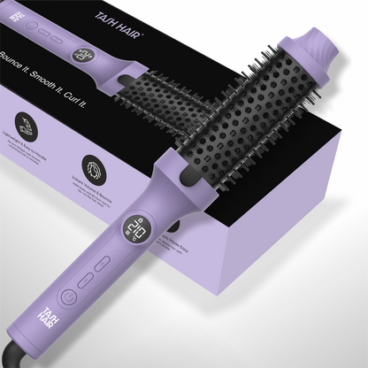 Tash Hair 3-in-1 Heated Round Brush | Volumiser Brush + Curling Tong + Straightener- All In One Tool (Va-Va-Volume)