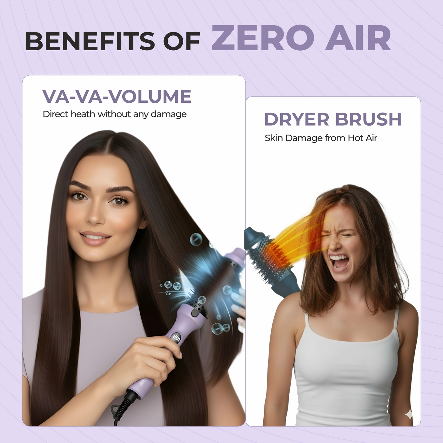 Tash Hair 3-in-1 Heated Round Brush | Volumiser Brush + Curling Tong + Straightener- All In One Tool (Va-Va-Volume)