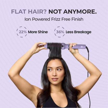 Tash Hair 3-in-1 Heated Round Brush | Volumiser Brush + Curling Tong + Straightener- All In One Tool (Va-Va-Volume)