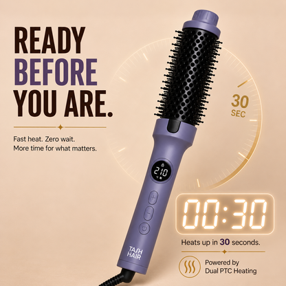 Tash Hair 3-in-1 Heated Round Brush- All In One Tool (Va-Va-Volume)