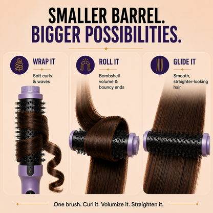 Tash Hair 3-in-1 Heated Round Brush- All In One Tool (Va-Va-Volume)